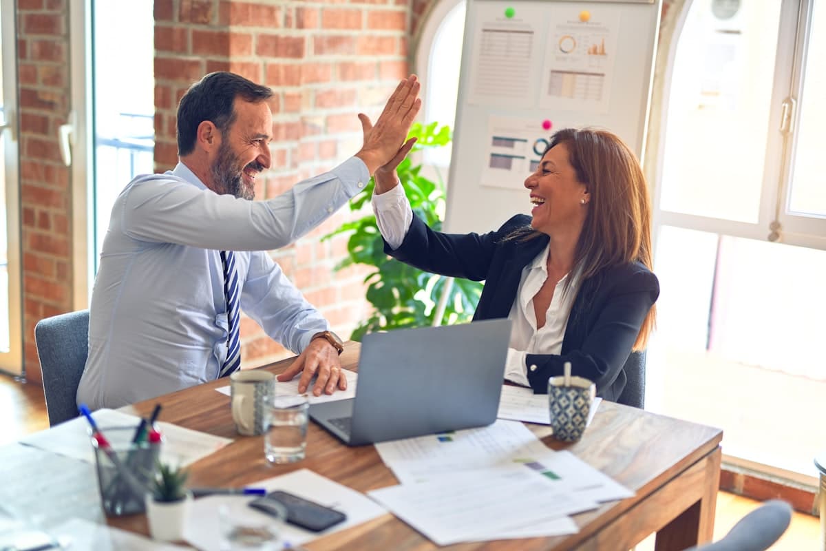 Legal professionals collaborating on a case